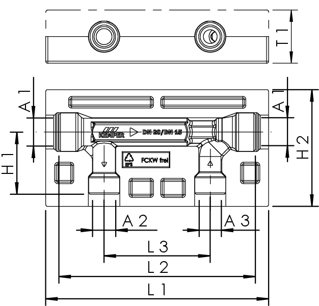 Kemper KHS Bodenbox mit Strömungsleiter DN15 Rg Figur 12101 64 050 NEU OVP